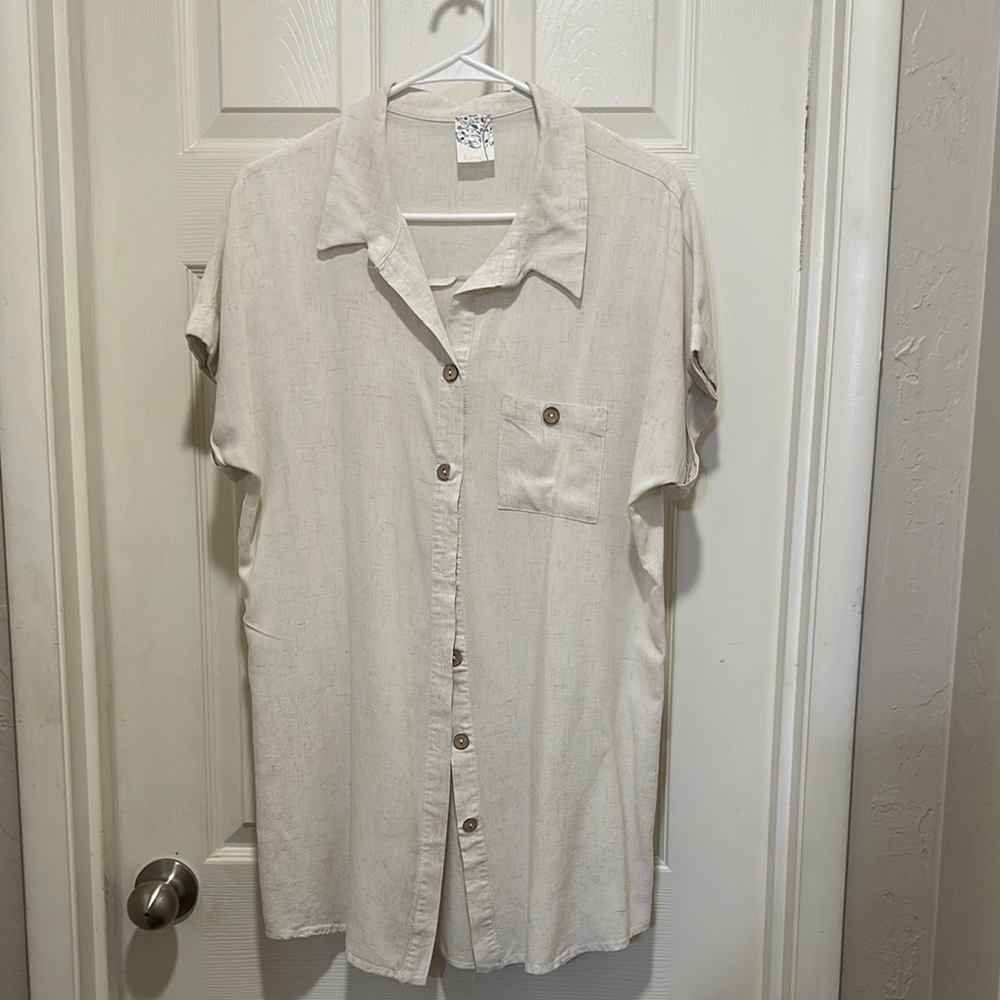 NAIF Cream Relaxed Summer Shirt